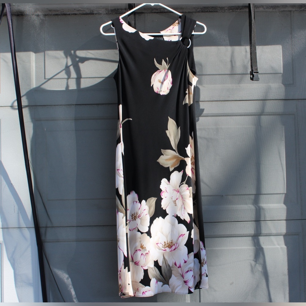 SL Fashions Petite 10P Midi Flowered Dress